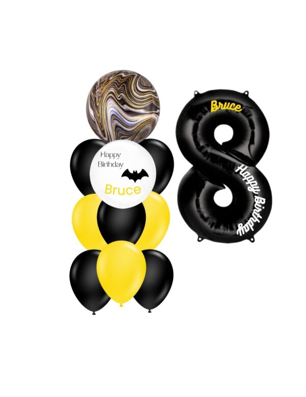 batman balloon bundle with a number foil of choice