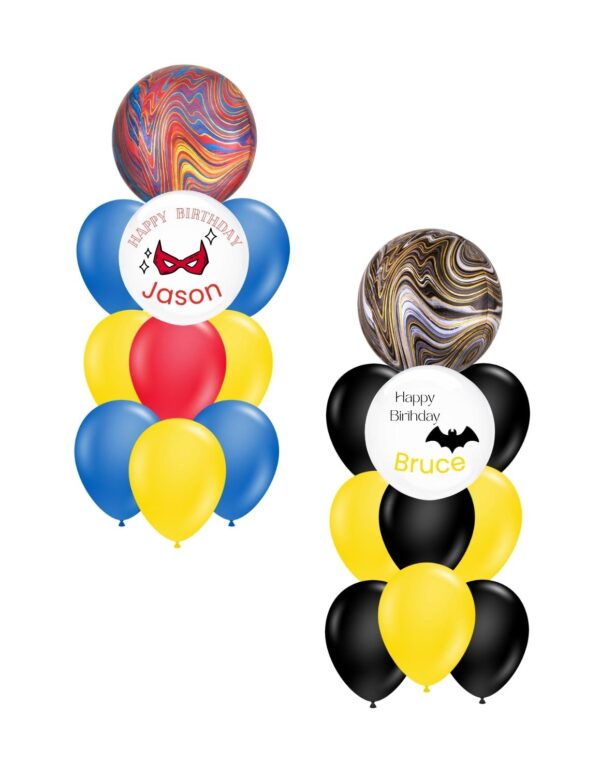 Superhero personalized balloon bouquet