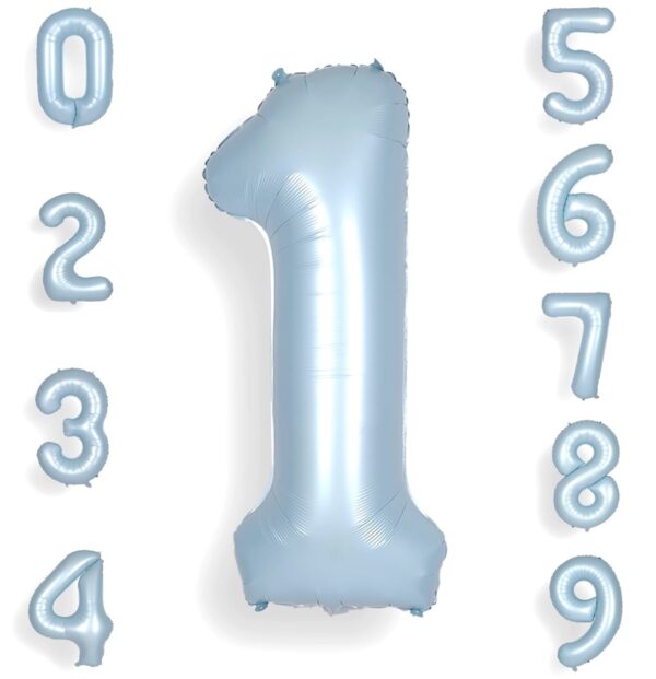 baby blue foil number 0-9