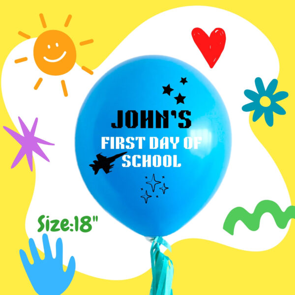 back to school balloons in size 18 inches with custom text application