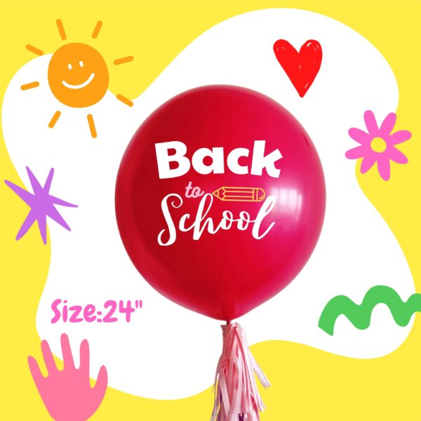 back to school balloons in size 24 inches with custom text application