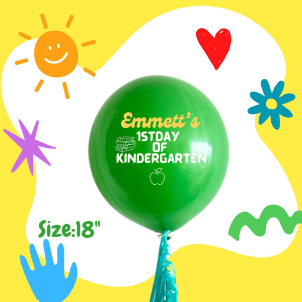 back to school balloons in size 18 inches with custom text application