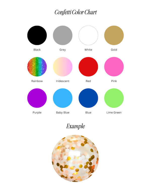 confetti paper color chart