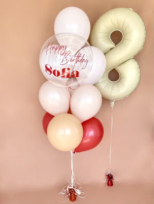 Chic suite balloon bouquet with a number foil