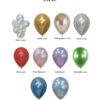 Luxe shimmer balloon color chart