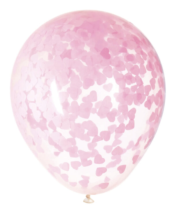 Pink hearts confetti balloon