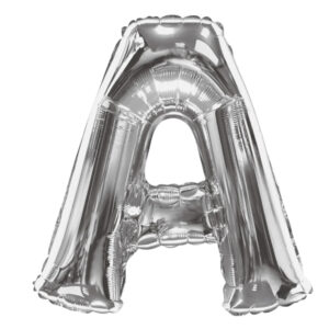 Letter A foil balloon in silver