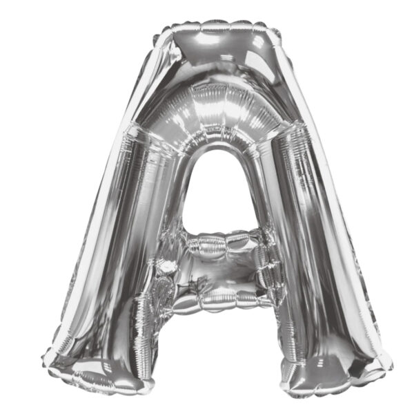 Letter A foil balloon in silver