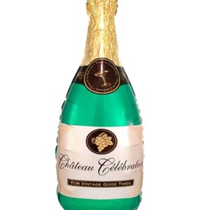 green champagne bottle balloon