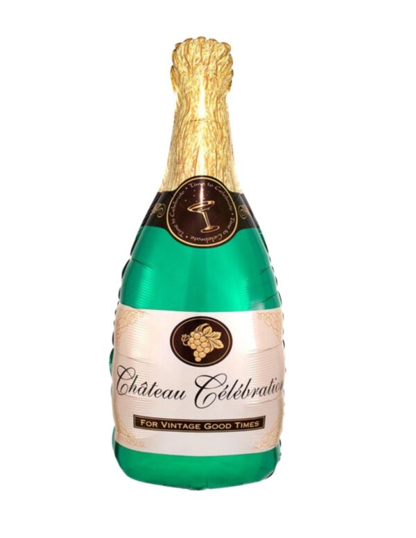 green champagne bottle balloon