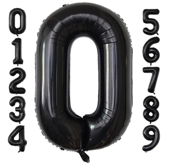 Black number foil balloons 0-9