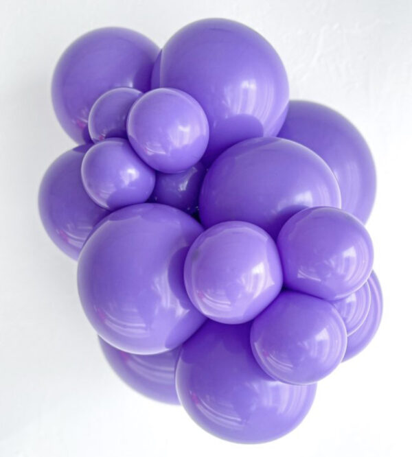 lilac balloon clusters