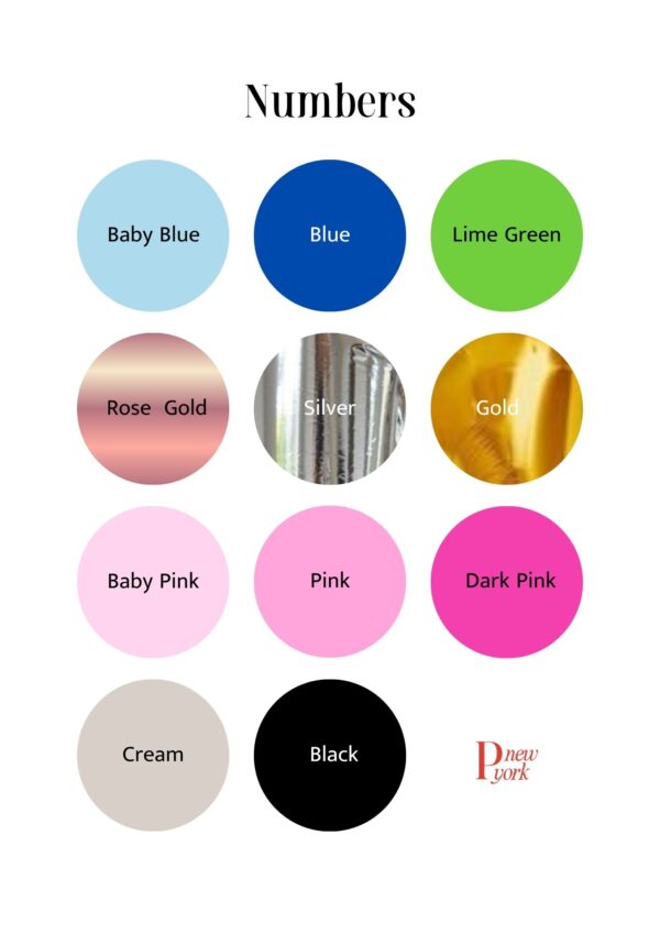 foil number balloon color options