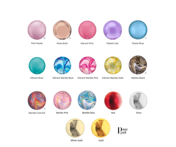 Color chart for orbs balloons