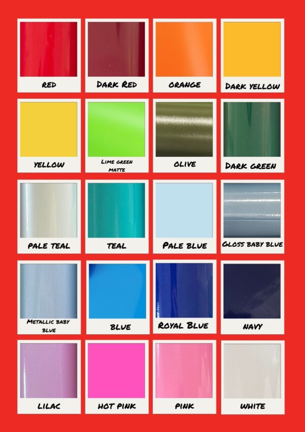 Font color chart