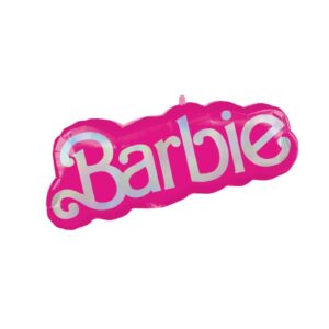 Barbie name in pink and silver balloon
