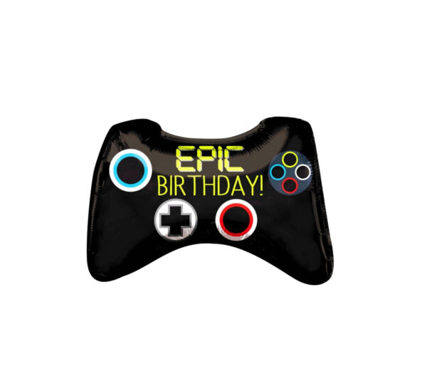 Supershape game controller birthday balloon