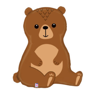 large brown bear balloon in a sitting posture