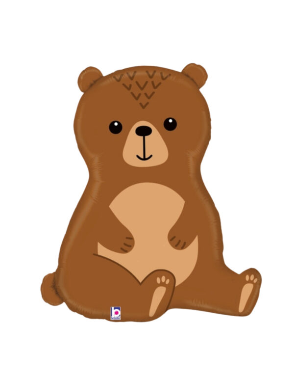 large brown bear balloon in a sitting posture