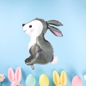 silver bunny balloon