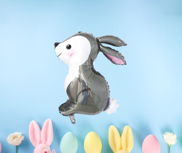 silver bunny balloon
