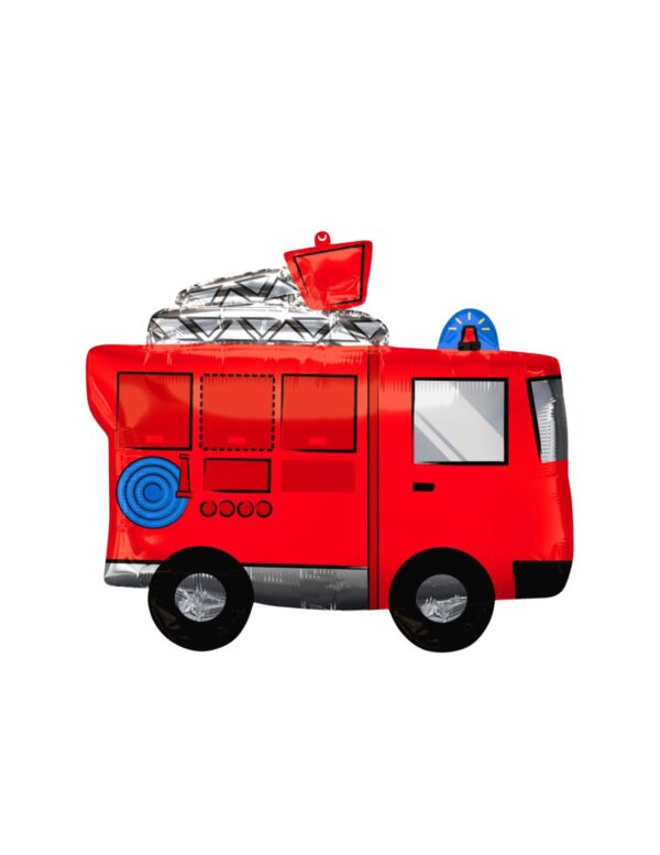 red fire truck balloon