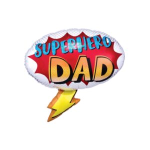Superhero dad with lightening bolt balloon size 21"