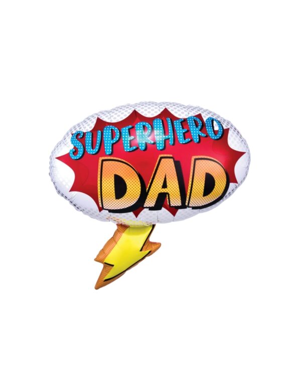 Superhero dad with lightening bolt balloon size 21"