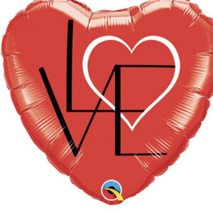 Love heart mylar balloon