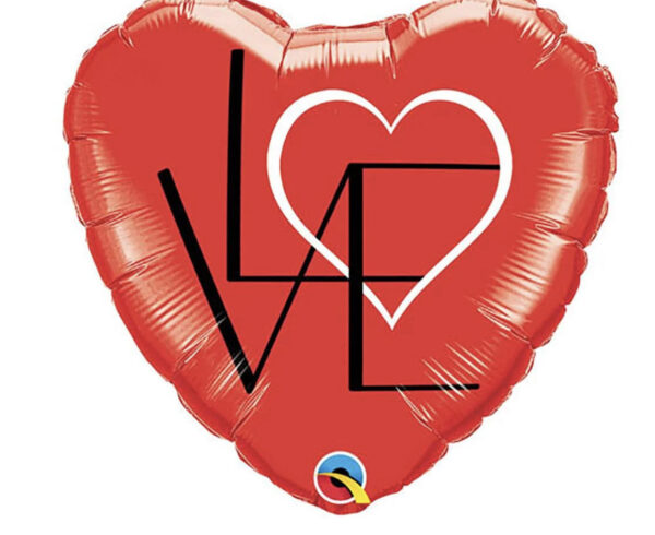 Love heart mylar balloon
