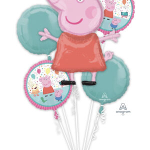 Peppa pig five piece balloons with peppa as a large balloon