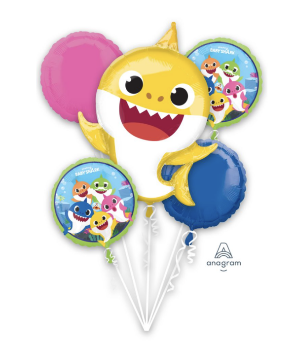 Baby Shark- 5pc Foil Balloon Bouquet