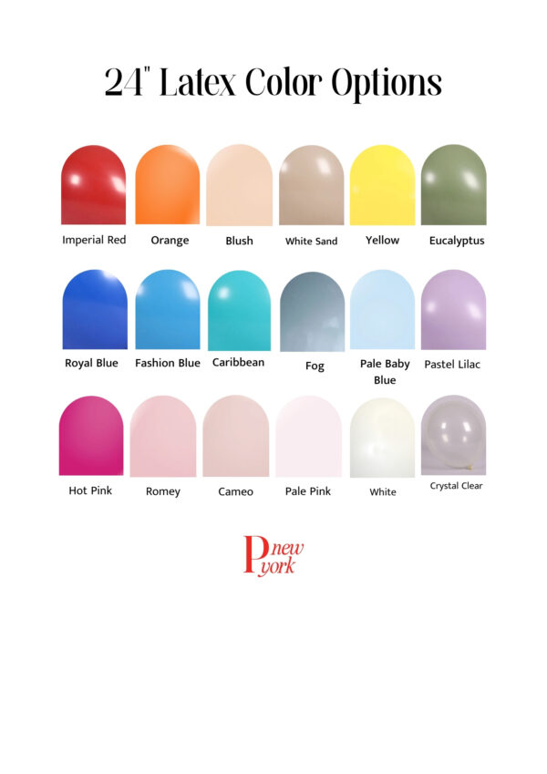 pastelly 24 inch balloon color chart