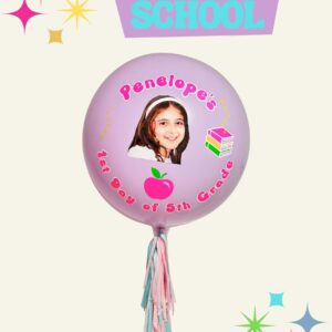 Back to school pastelly balloons in lilac for girls