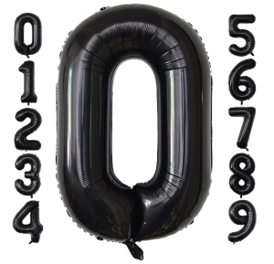 Black number foil balloons