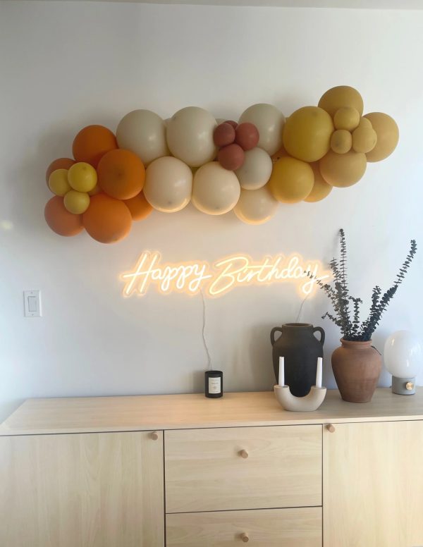Happy birthday neon sign