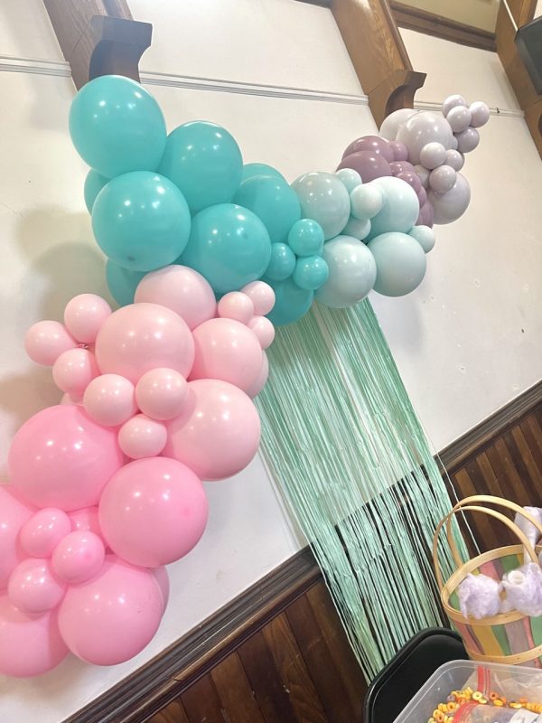 Pastel colored balloon garland