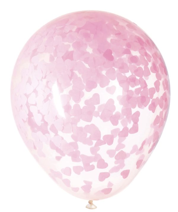 Pink hearts confetti balloon