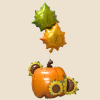Pumpkin with sunflowers and leaves in metallic green and orange filled with helium